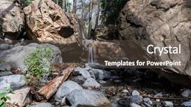  Presentation with falls - PPT theme featuring falls in the san gabriel background and a tawny brown colored foreground