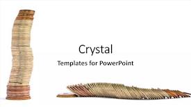  Presentation with crisis - Slides consisting of falls index - coins crisis background and a  colored foreground