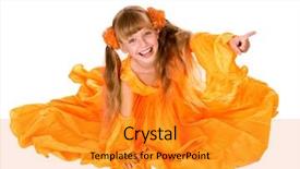  Presentation with orange - Amazing PPT theme having falls index - girl in orange long dress backdrop and a  colored foreground