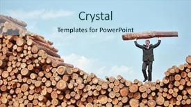  Presentation with business man climbs up to the top of 3d success stairs steps - Cool new presentation theme with falls index - hardworking business man on top backdrop and a sky blue colored foreground