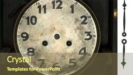  Presentation with old clock time antique - Audience pleasing PPT theme consisting of falls index - very old wooden clock backdrop and a tawny brown colored foreground