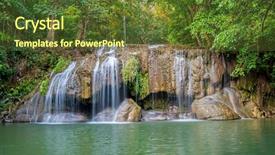  Presentation with rain water - Presentation design having falls national park at kanchanaburi background and a tawny brown colored foreground