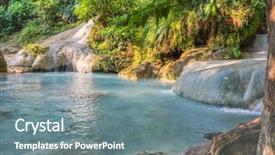  Presentation with rain water - Presentation consisting of falls national park at kanchanaburi background and a seafoam green colored foreground