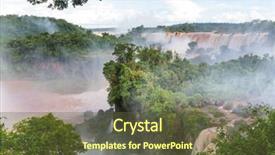  Presentation with falls - Slide deck with falls on the argentina - brazil background and a tawny brown colored foreground