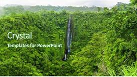  Presentation with tall - PPT theme enhanced with falls on upolu island samoa background and a tawny brown colored foreground