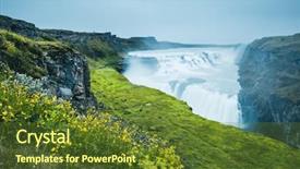  Presentation with iceland location famous place kirkjufellsfoss - Slide set having falls one of most icon background and a tawny brown colored foreground