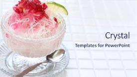  Presentation with dessert - Slides having faloodeh traditional iranian cold dessert background and a sky blue colored foreground