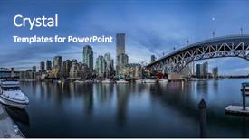  Presentation with british redcoat - Beautiful slides featuring false creek at night vancouver backdrop and a teal colored foreground