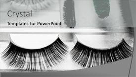  Presentation with eyelashes - PPT layouts featuring false eyelashes in pack close up background and a light gray colored foreground
