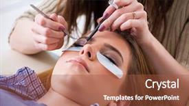  Presentation with sydney getting around - PPT theme enhanced with false master - young woman getting eyelash extension background and a  colored foreground