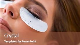  Presentation with beautiful young woman getting face - Presentation having false master - young woman getting eyelash extension background and a red colored foreground