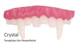  Presentation with vampire - PPT layouts having false vampire teeth for costume background and a pink colored foreground