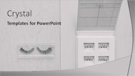  Presentation with glue - Presentation design having falses-eyelashes-glue-vs-fake background and a light gray colored foreground