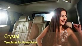  Presentation with dark night - Theme with late night events - dark haired young woman sitting background and a tawny brown colored foreground