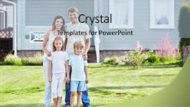  Presentation with families - Slide deck consisting of families against the house background and a light blue colored foreground