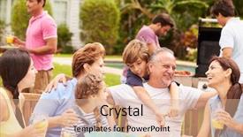  Presentation with generation family farm - Presentation theme consisting of families party - multi generation family enjoying meal background and a coral colored foreground