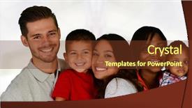  Presentation with families - Colorful PPT layouts enhanced with families together of all race backdrop and a tawny brown colored foreground