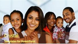  Presentation with families - Presentation design enhanced with families together of all race background and a tawny brown colored foreground