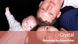  Presentation with baby doctor and family - Presentation theme consisting of familiy group of mother father background and a coral colored foreground