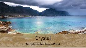  Presentation with rocky shore - Audience pleasing theme consisting of animal s family - beautiful landscape of betty's bay backdrop and a coral colored foreground