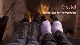  Presentation with climate change and global warming and anxiety - Audience pleasing presentation consisting of fire family - couple's feet warming backdrop and a wine colored foreground
