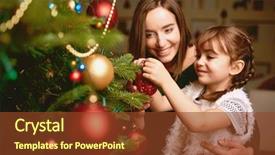  Presentation with girl christmas - Presentation featuring family - cute girl and her mother background and a tawny brown colored foreground