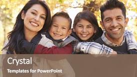  Presentation with happy korean kids - Slide deck consisting of family - portrait of happy parents piggybacking background and a violet colored foreground