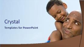  Presentation with catholic father son hoyly spirit - Audience pleasing theme consisting of family - son on fathers shoulders backdrop and a sky blue colored foreground