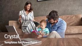  Presentation with happy baby - Slide deck enhanced with family - young parent spending happy background and a tawny brown colored foreground