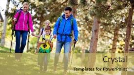  Presentation with family day - Colorful presentation design enhanced with family adventure day on mountain backdrop and a yellow colored foreground