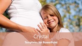  Presentation with pregnant mother - Amazing theme having girl is touching round belly backdrop and a coral colored foreground