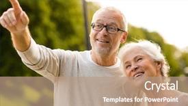  Presentation with family tourism - Beautiful slides featuring family age tourism travel backdrop and a coral colored foreground