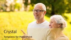  Presentation with family tourism - PPT theme with family age tourism travel background and a yellow colored foreground