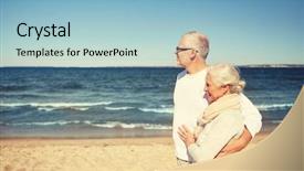  Presentation with family tourism - PPT theme with family age travel tourism background and a light blue colored foreground