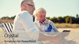  Presentation with family tourism - PPT theme enhanced with family age travel tourism background and a soft green colored foreground