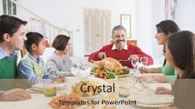  Presentation with christmas dinner - Presentation theme having family all together at christmas dinner background and a coral colored foreground