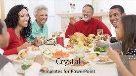  Presentation with christmas dinner - PPT layouts consisting of family all together at christmas background and a lemonade colored foreground