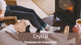  Presentation with fireside - Beautiful slides featuring family and cat relaxing backdrop and a violet colored foreground