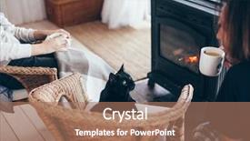  Presentation with winter family - Cool new presentation with family and cat relaxing backdrop and a coral colored foreground