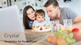  Presentation with chat - Cool new PPT theme with family-and-child-blow-out backdrop and a coral colored foreground