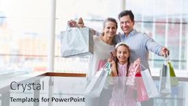  Presentation with family shopping - PPT theme enhanced with family-and-child-with-many background and a lemonade colored foreground