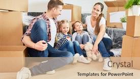  Presentation with family children - Audience pleasing slides consisting of family-and-children-are-sitting backdrop and a lemonade colored foreground