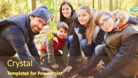  Presentation with family children - Presentation theme consisting of family-and-children-plant-trees background and a tawny brown colored foreground