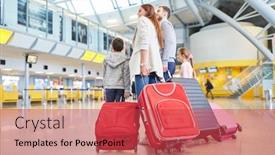  Presentation with airport terminal - Presentation design with family-and-children-with-many background and a red colored foreground