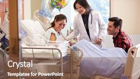  Presentation with doctor family - Cool new PPT theme with family and doctor with baby backdrop and a tawny brown colored foreground