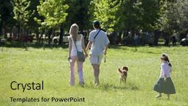  Presentation with dog park - Amazing PPT theme having family and dog enjoys sunday backdrop and a  colored foreground