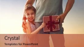  Presentation with family day - Cool new PPT theme with family and father's day backdrop and a red colored foreground