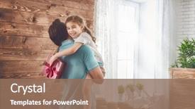  Presentation with family day - Amazing presentation theme having family and father's day backdrop and a coral colored foreground