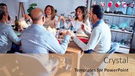  Presentation with blessing - Cool new slide set with blessed - family and friends dining backdrop and a coral colored foreground