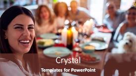  Presentation with christmas food - Cool new presentation design with family-and-friends-dining backdrop and a tawny brown colored foreground